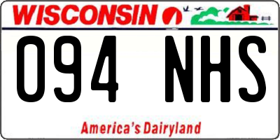 WI license plate 094NHS