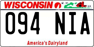 WI license plate 094NIA