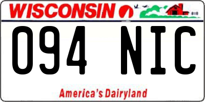 WI license plate 094NIC