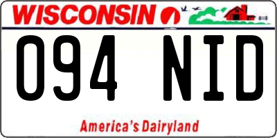 WI license plate 094NID