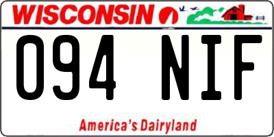 WI license plate 094NIF