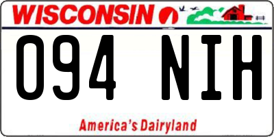 WI license plate 094NIH