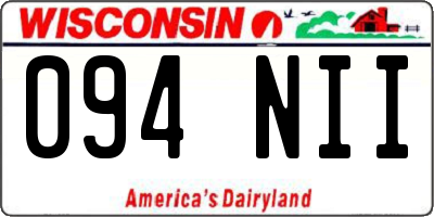 WI license plate 094NII
