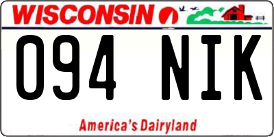 WI license plate 094NIK