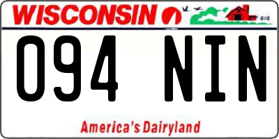 WI license plate 094NIN