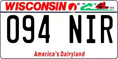WI license plate 094NIR