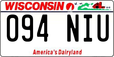 WI license plate 094NIU
