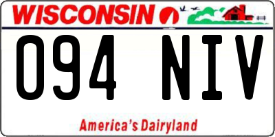 WI license plate 094NIV