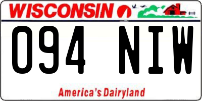 WI license plate 094NIW