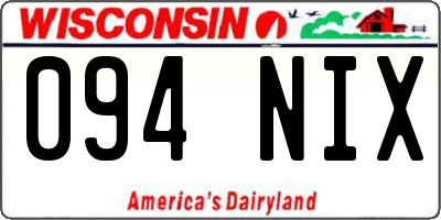 WI license plate 094NIX