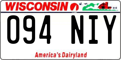 WI license plate 094NIY