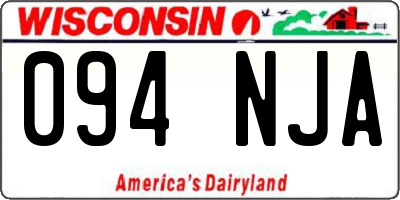 WI license plate 094NJA