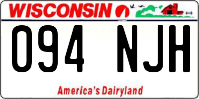 WI license plate 094NJH