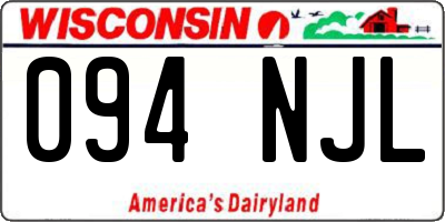 WI license plate 094NJL