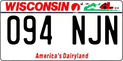 WI license plate 094NJN