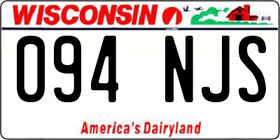 WI license plate 094NJS
