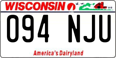 WI license plate 094NJU