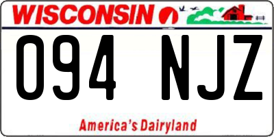WI license plate 094NJZ