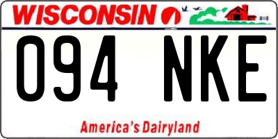 WI license plate 094NKE
