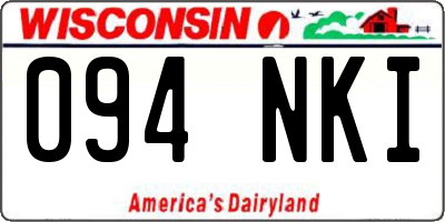 WI license plate 094NKI