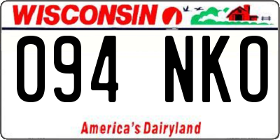 WI license plate 094NKO