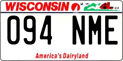 WI license plate 094NME