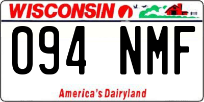 WI license plate 094NMF