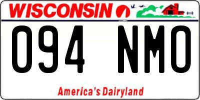 WI license plate 094NMO
