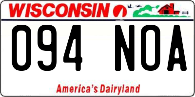 WI license plate 094NOA