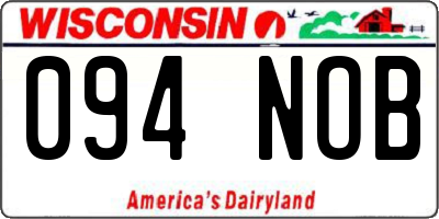 WI license plate 094NOB