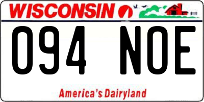 WI license plate 094NOE