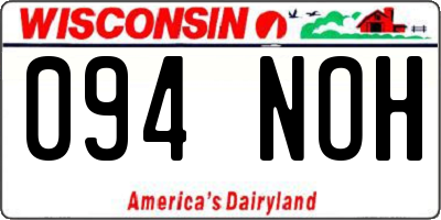 WI license plate 094NOH