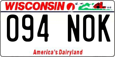 WI license plate 094NOK