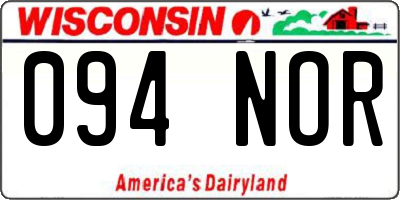 WI license plate 094NOR