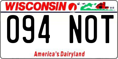 WI license plate 094NOT