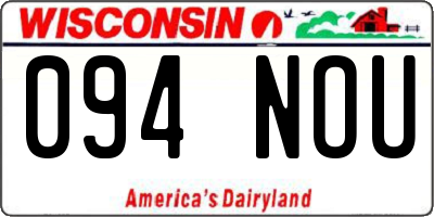 WI license plate 094NOU