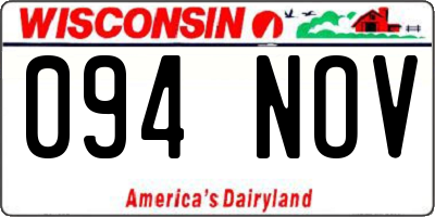 WI license plate 094NOV