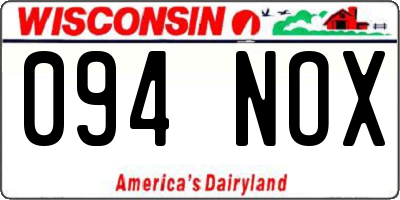 WI license plate 094NOX
