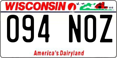 WI license plate 094NOZ