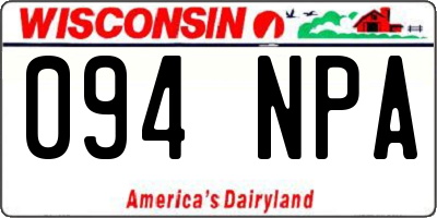 WI license plate 094NPA