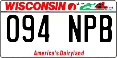 WI license plate 094NPB