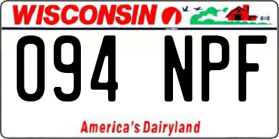 WI license plate 094NPF