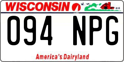 WI license plate 094NPG