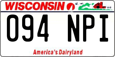 WI license plate 094NPI