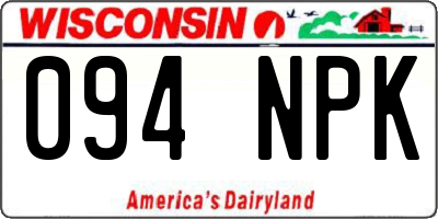 WI license plate 094NPK