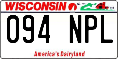 WI license plate 094NPL