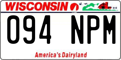 WI license plate 094NPM