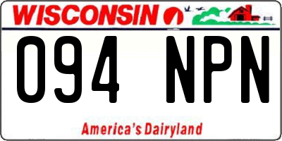 WI license plate 094NPN