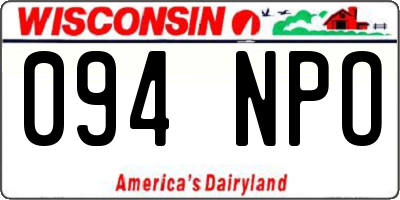 WI license plate 094NPO