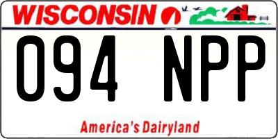 WI license plate 094NPP